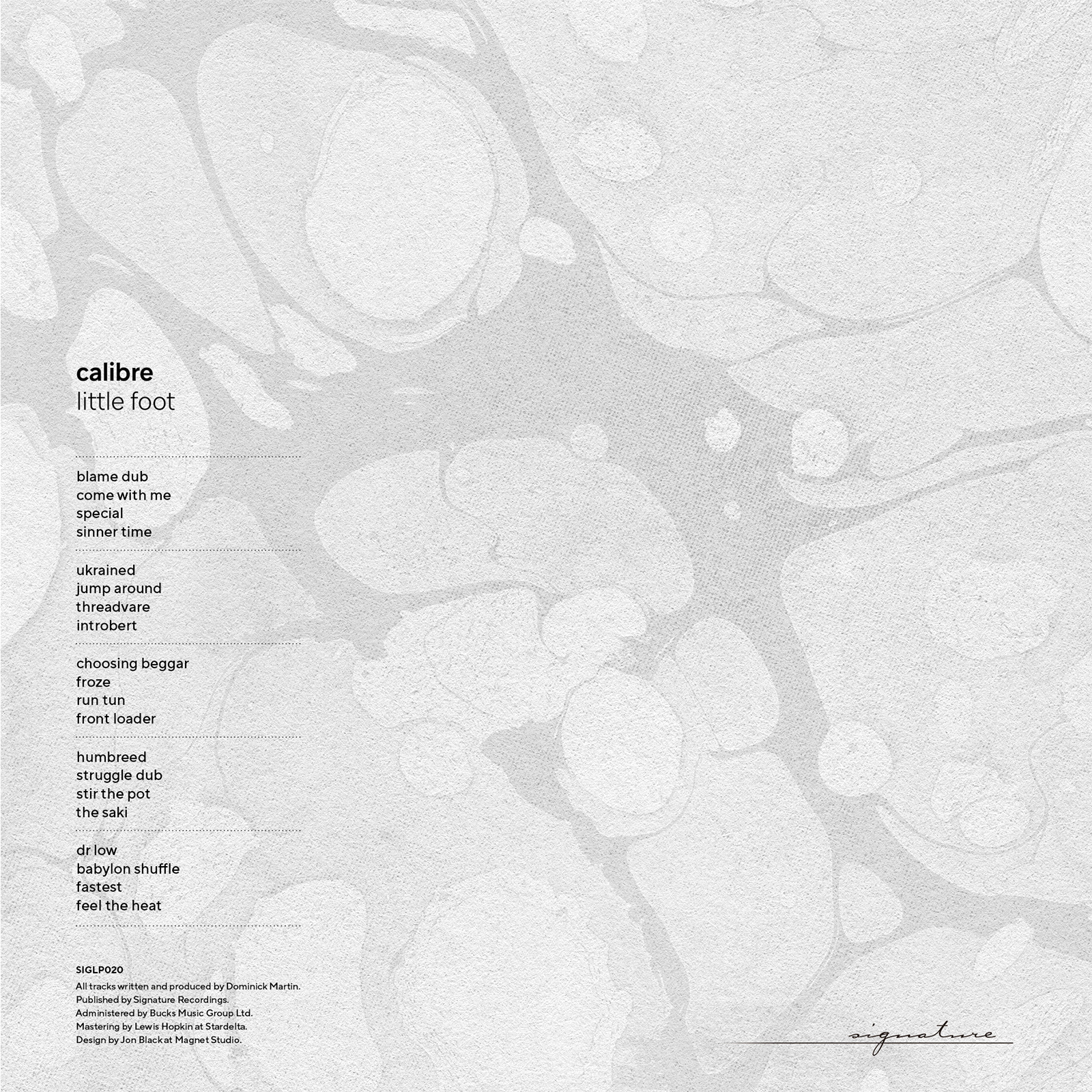 calibre_littlefoot_back_v3 Calibre. Little Foot album.
